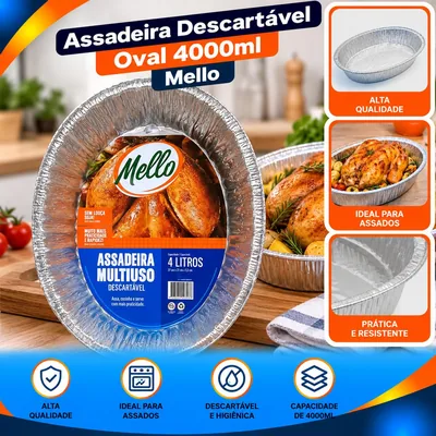 Assadeira Desc. Oval 4000ML Mello Un