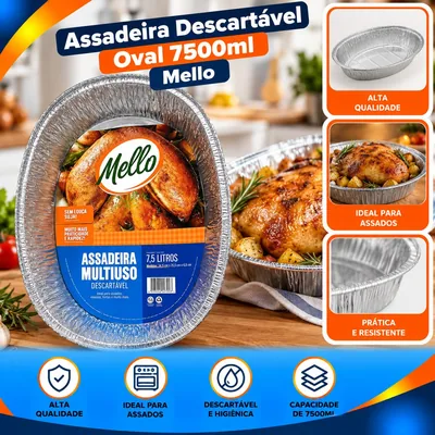 Assadeira Desc. Oval 7500ML Mello Un