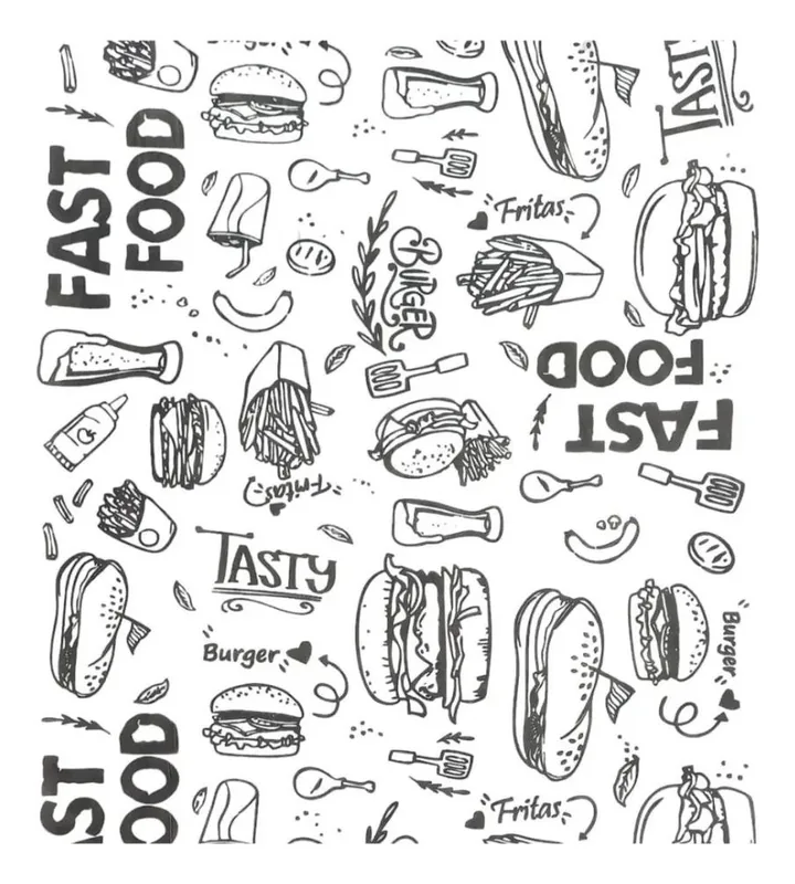 Papel Acoplado Fast Food 30X38 P/lanche C/100