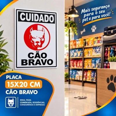 Placa 15X20 Cao Bravo Un
