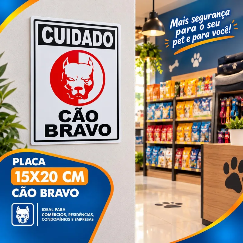 Placa 15X20 Cao Bravo Un