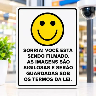 Placa 15X20 Sorria Sendo Filmado Un