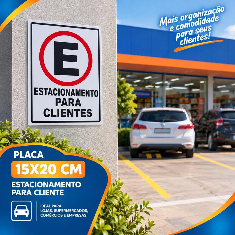 Placa 15X20 Estacionamento para Cliente Un