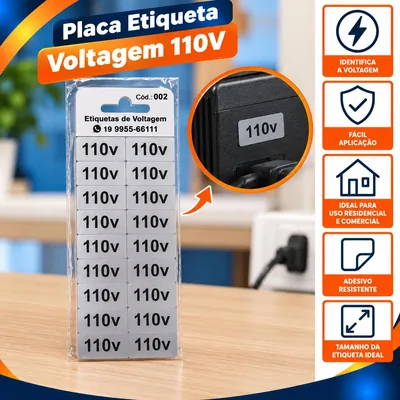 Placa Etiqueta Voltagem 110V
