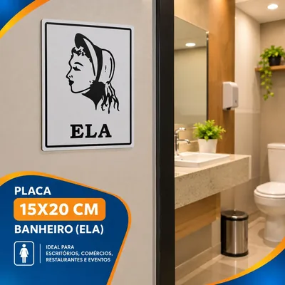 Placa 15X20 Banheiro ( Ela ) Un