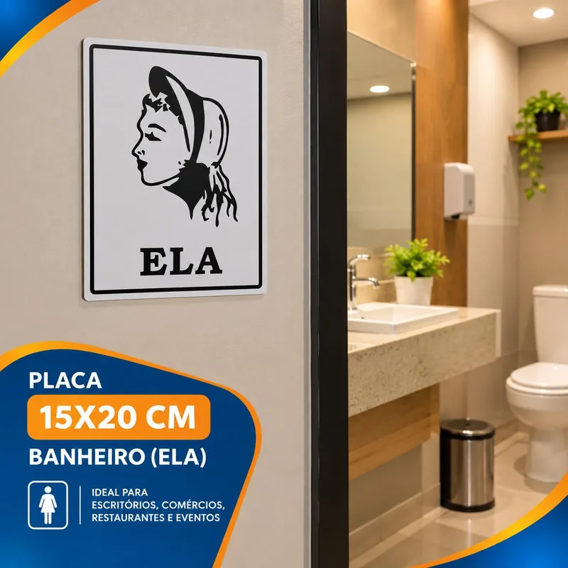 Placa 15X20 Banheiro ( Ela ) Un