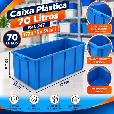Caixa Plast. 070 L. Azul (72X35X35) Ref. 247 Bolivar