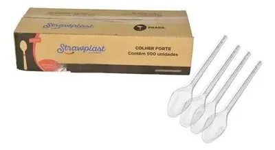 Colher Refeicao Cristal Strawplast (10330313) C/1000