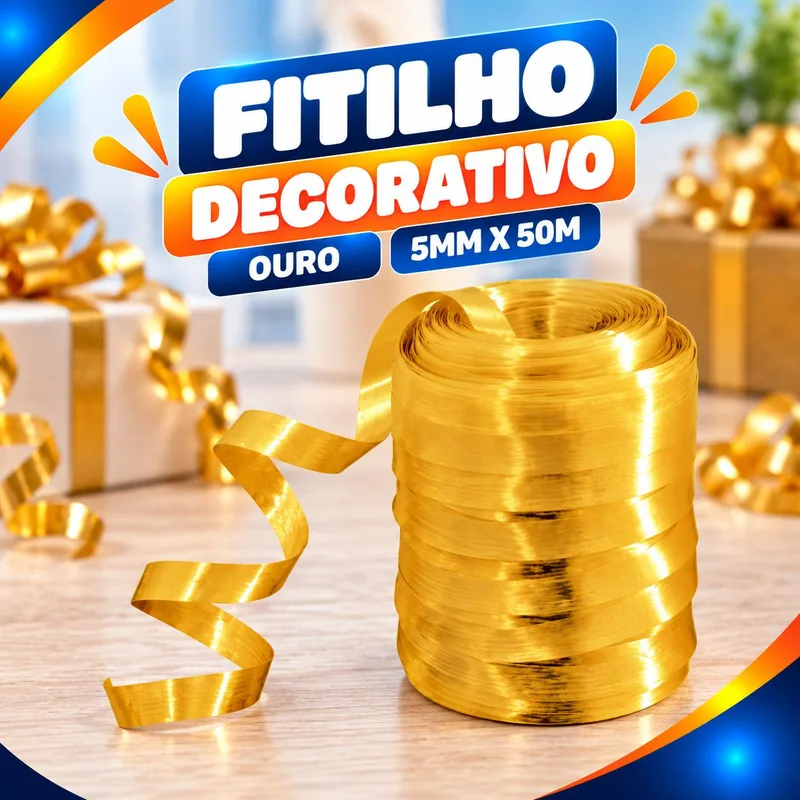 Fitilho Decorativo Ouro 5MMX50M Un.