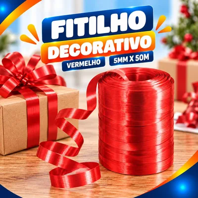 Fitilho Decorativo Vermelho 5MMX50M Un.