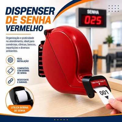 Dispenser de Senha Vermelho