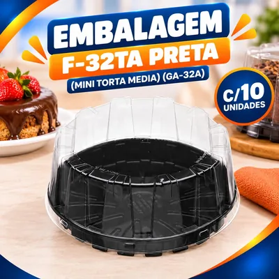Emb. F-32TA Preta (mini Torta Media) (GA-32A) C/10