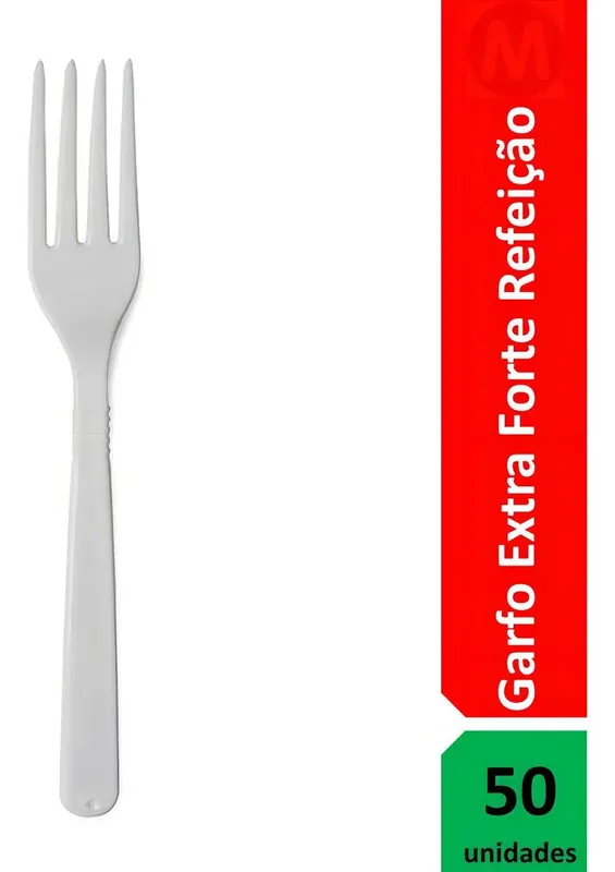Garfo Refeicao Master Cristal Mexabem C/50