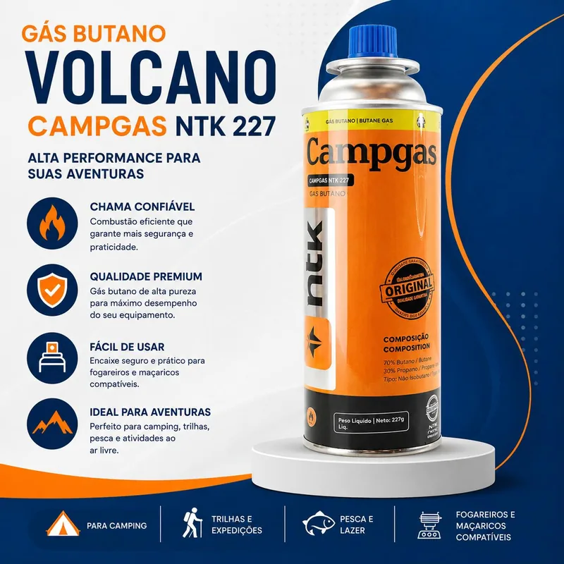 Gas Butano Volcano/campgas Ntk 227 Gr Cod: 280560