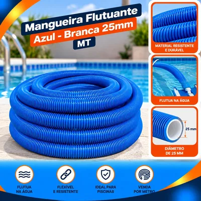Mangueira Flutuante Azul - Branca 25MM Mt