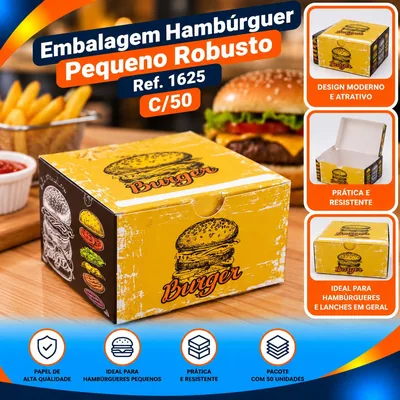 Embalagem Hamburguer Pequeno Robusto (1625) C/50