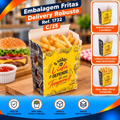 Embalagem Fritas Delivery Robusto (1732) C/25
