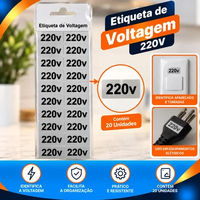 Placa Etiqueta Voltagem 220V