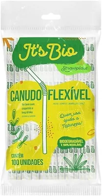 Canudo Bio. Flex Sache Papel (874) 21CMX6MM. Straw C/100