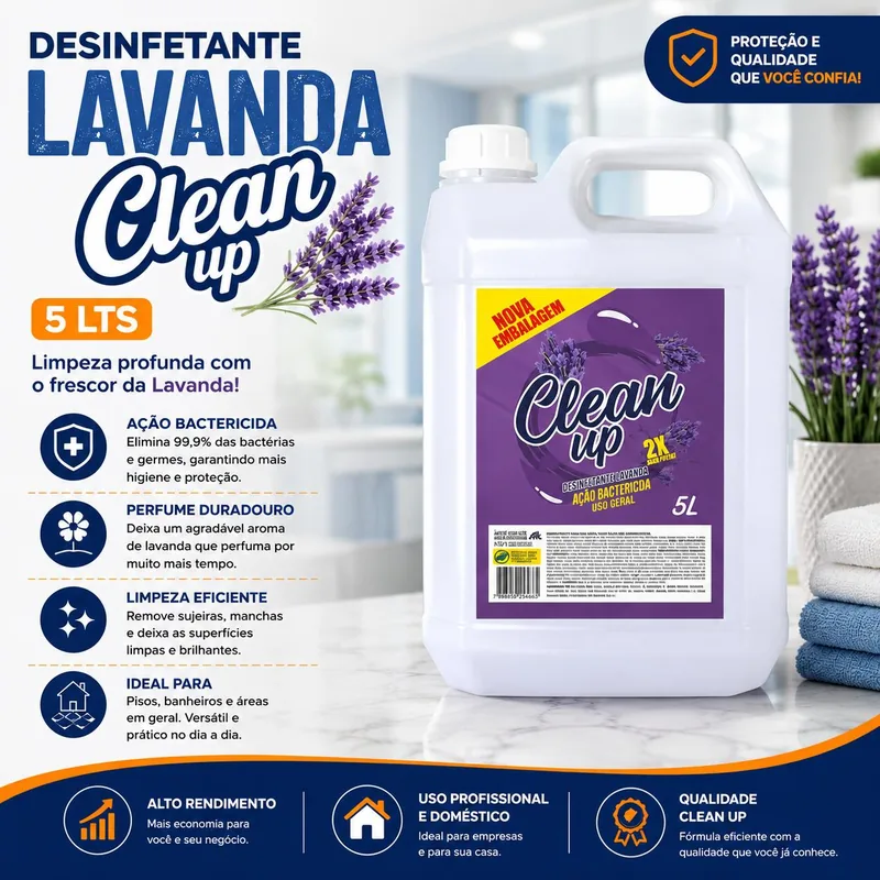 Desinfetante Lavanda Clean Up 5 Lts