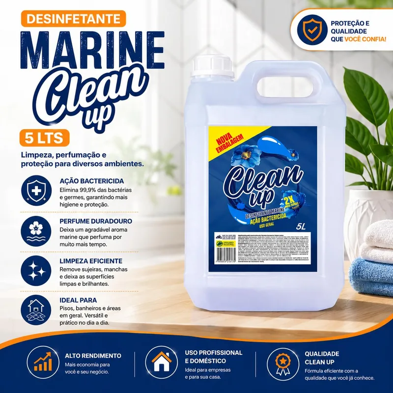 Desinfetante Marine Clean Up 5 Lts