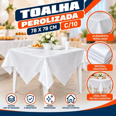 Toalha Perolizada (78X78) Branca C/10
