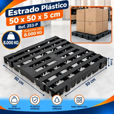 Estrado 50X50X05 Preto Ref. 253-P (8000KG)