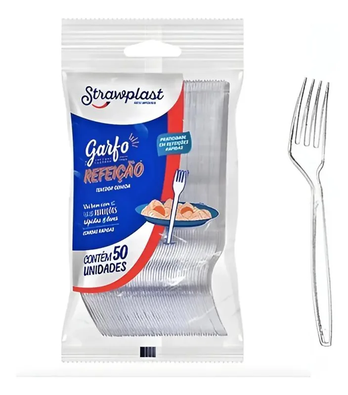 Garfo Refeicao Branco Straw. (10330439) C/50