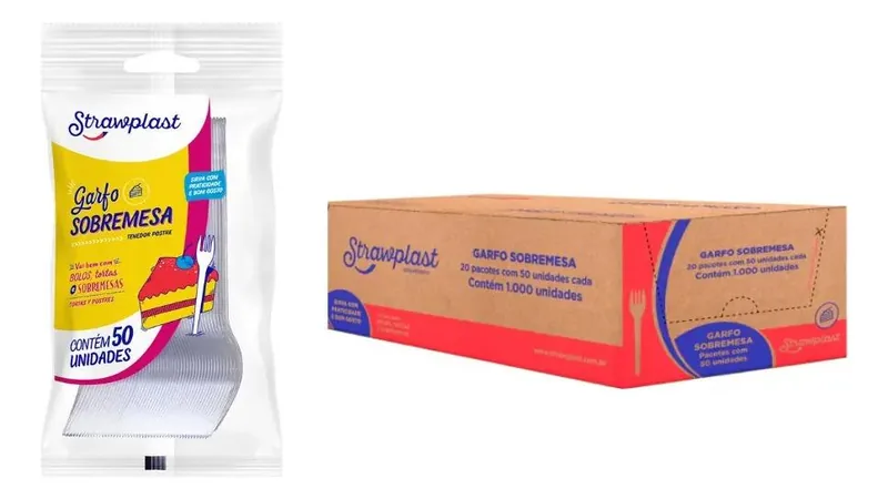 Garfo Sobremesa Cristal Strawplast (GSC-511) C/1000