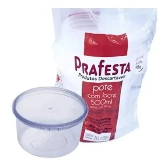 Pote 0500 Ml (prafesta) com Lacre (8805) C/10
