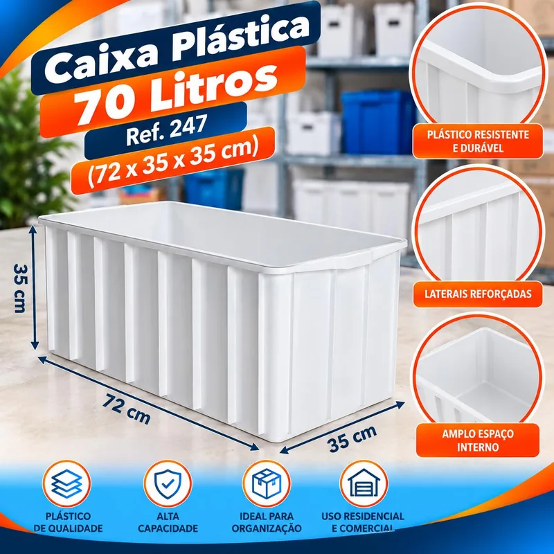 Caixa Plast. 070 L.branca (72X35X35) Ref. 247 Bolivar