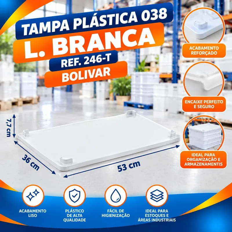 Tampa Plast. 038 L. Branca Ref. 246-T Bolivar