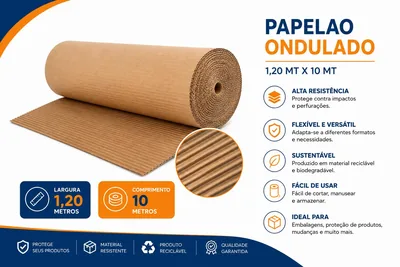 Papelao Ondulado 1,20 Mt X 10 Mt