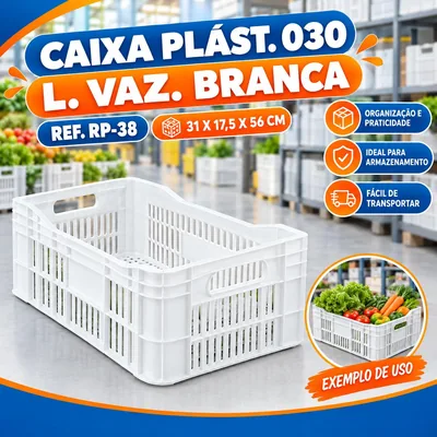 Caixa Plast. 030 L.vaz. Branca Ref. RP-38 (31X17,5X56)