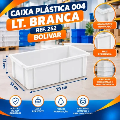 Caixa Plast. 004 Lt. Branca (29X14X11) REF.252 Bolivar
