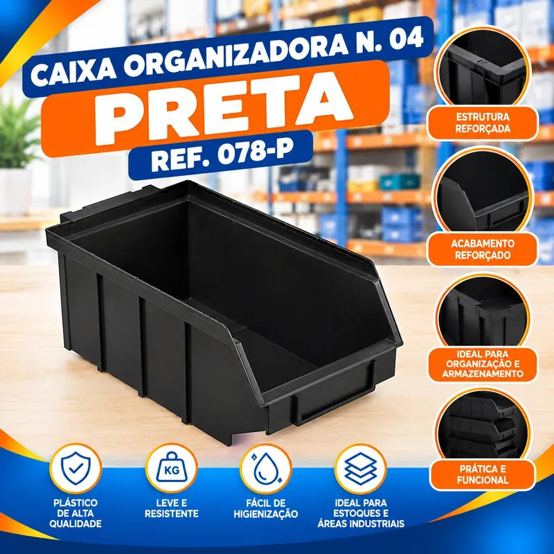Caixa Organiz. N. 04 Preta REF.078-P Bolivar