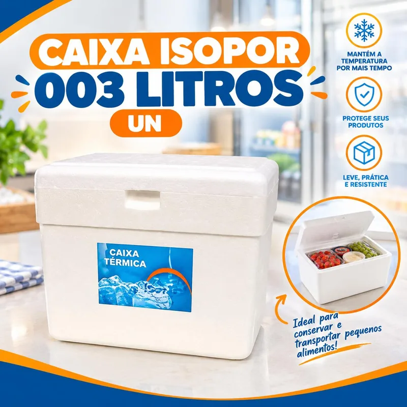 Caixa Isopor 003 Litros Isoterm Un