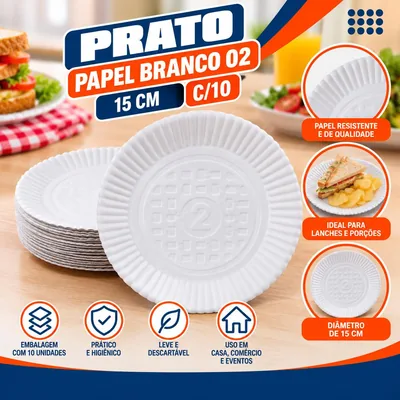 Prato Pap. Brc. 02 (15 Cm) C/10