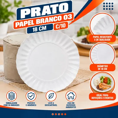 Prato Pap. Brc. 03 (18CM) C/10