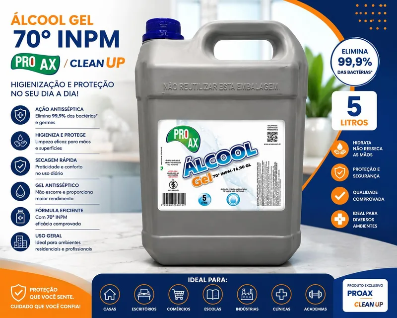 Alcool Gel 70 Inpm Proax/clean Up 5LTS