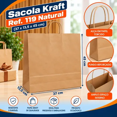Sacola Kraft REF.119 (37X13,5X45) Natural Un