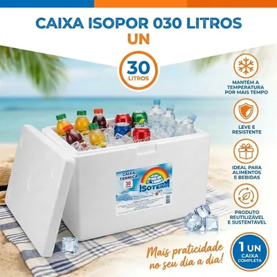 Caixa Isopor 030 Litros Isoterm Un