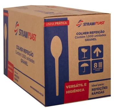 Colher Refeicao Master Preta Strawplast (CSP-642) C/500