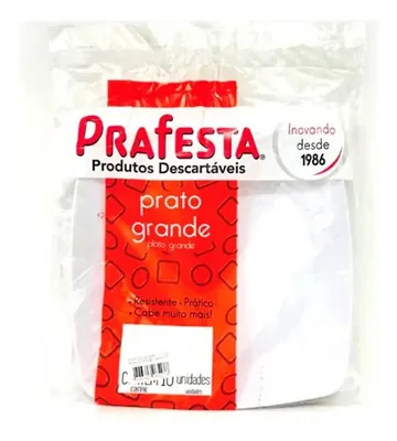 Prato Branco Quadrado Grande Q.line Prafesta C/10