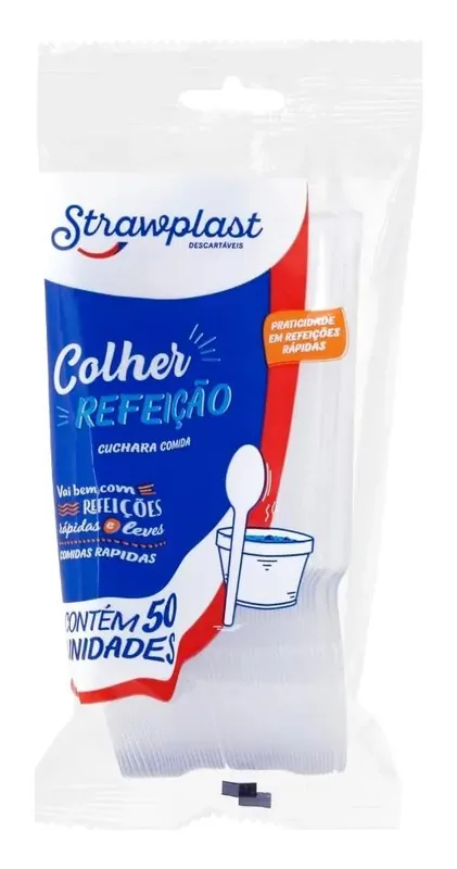 Colher Refeicao Cristal Strawplast (386) C/50