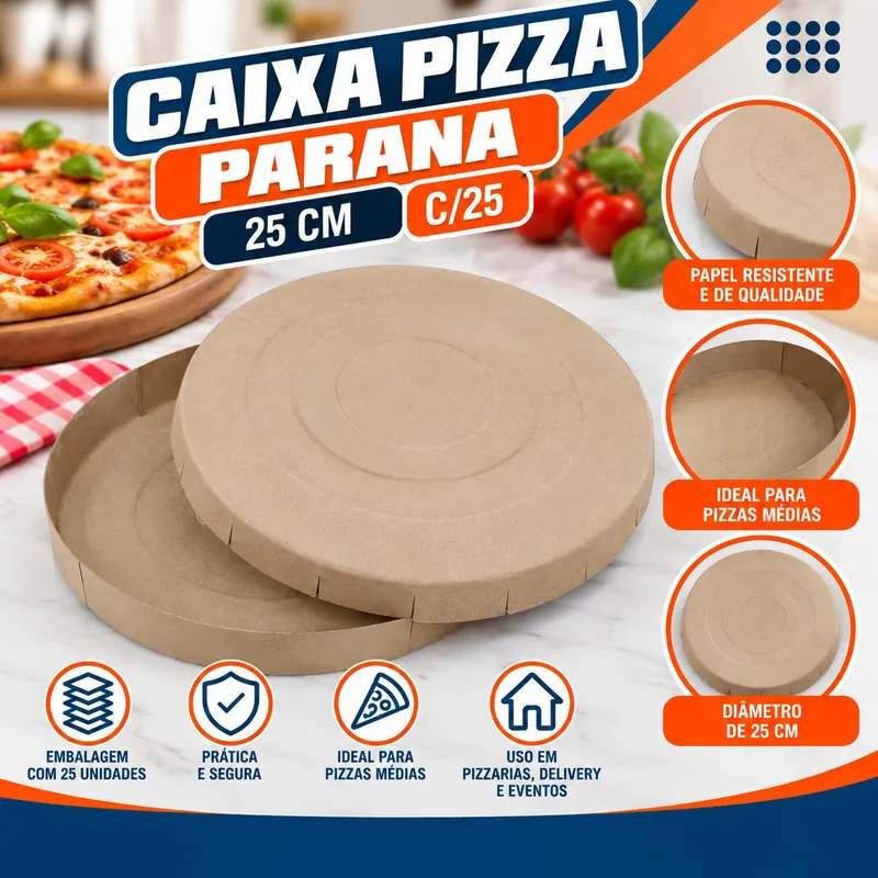 Caixa Pizza 25 Cm Parana C/25