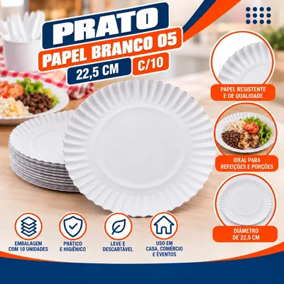 Prato Pap. Brc. 05 (22,5CM) C/10