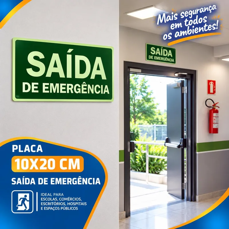 Placa 10X20 Saida de Emergencia Un