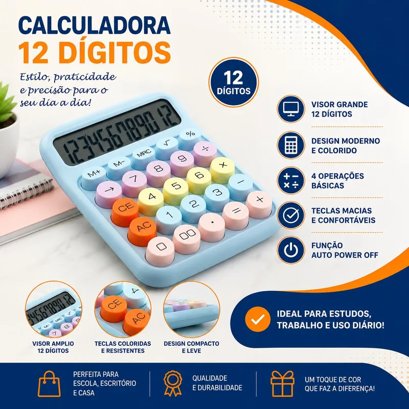 Calculadora Alfacell AL5209B 12 Digitos Colorida (160051)