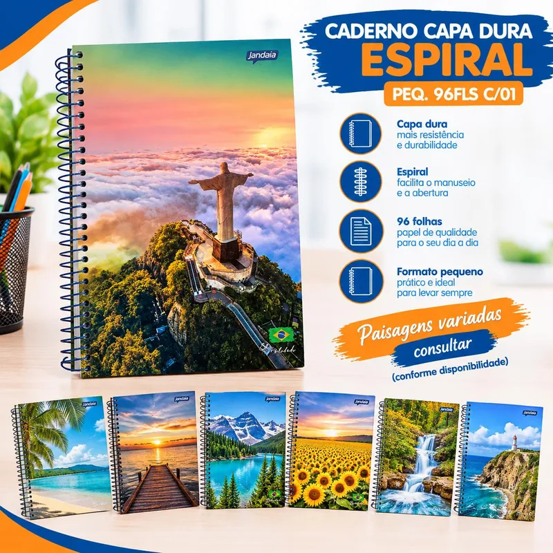 Caderno Capa Dura Espiral Peq. 96FLS C/01 (71307/152113)